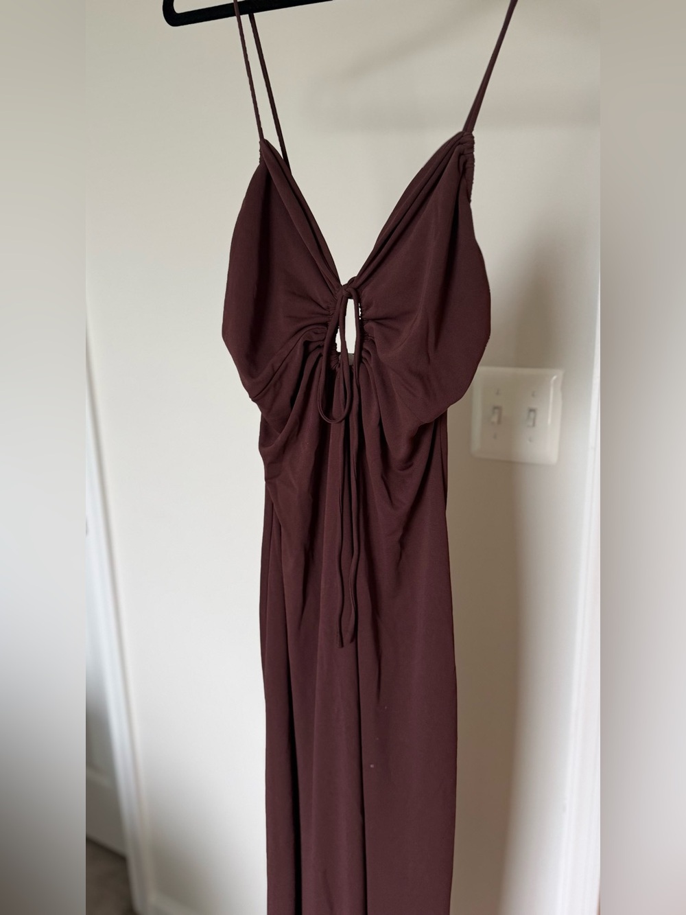 NWT- Mango Brown/Burgundy Spaghetti Strap floor Length Dress Size: M / Size: 6